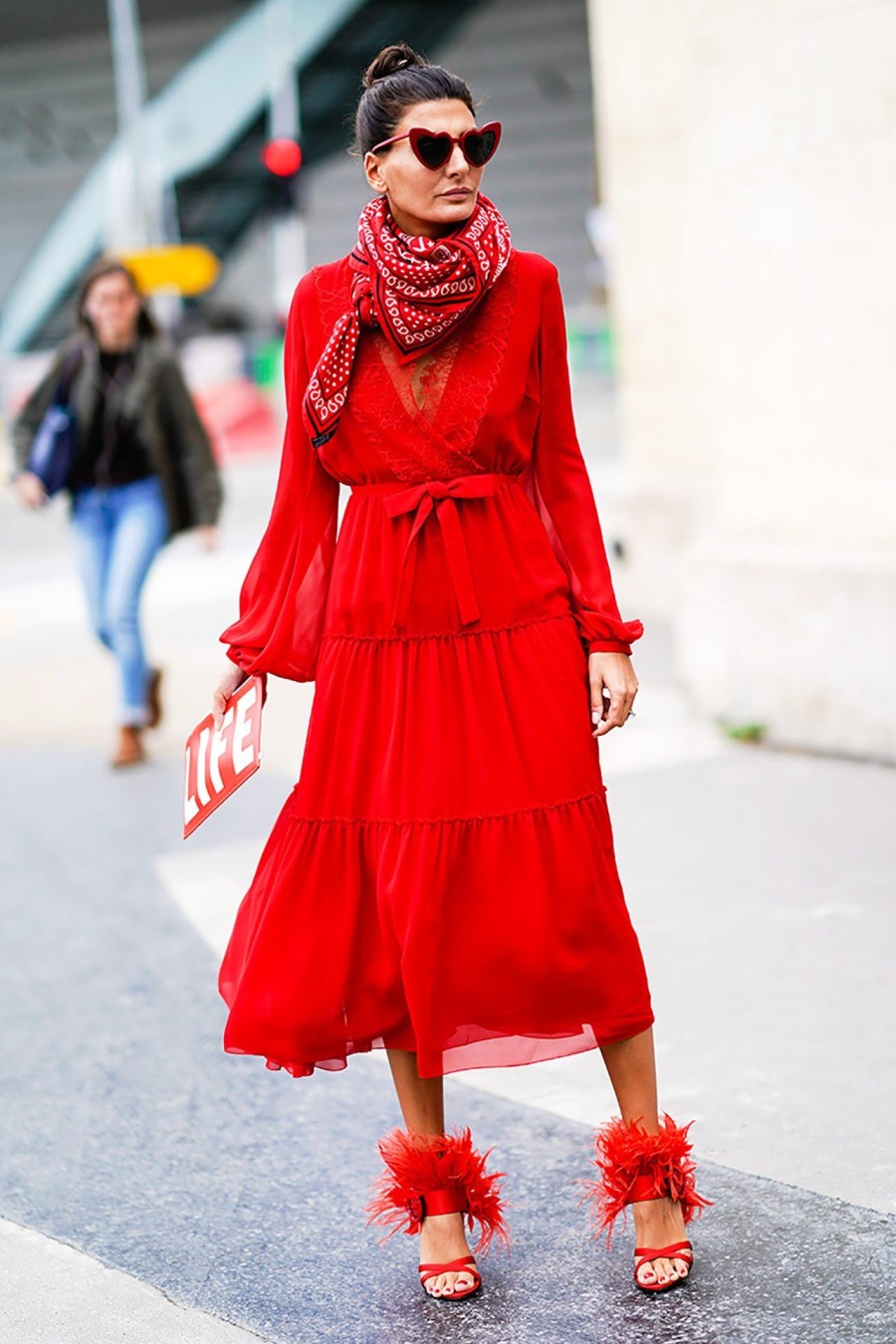 Lady in red