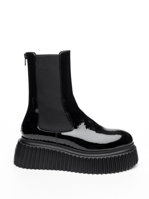  Leather chunky sole boots  