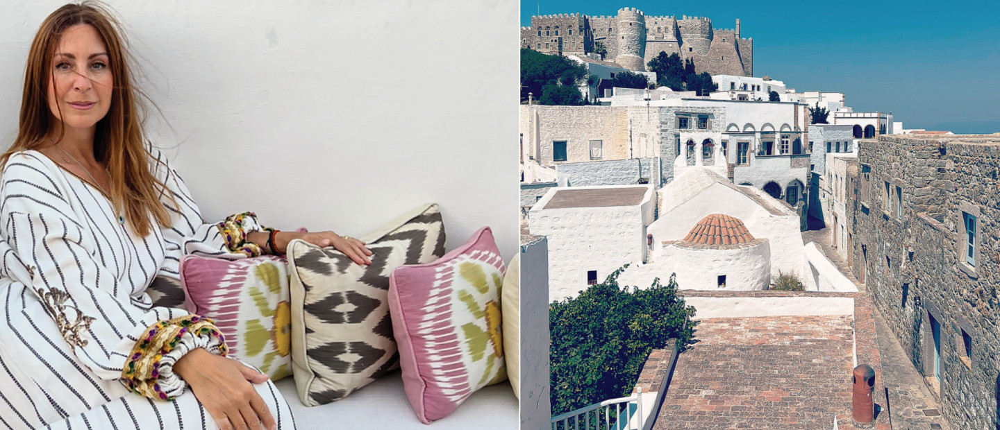 Η Melina Blaxland Horne ﻿ζει στο Λονδίνο, αλλά η Πάτμος είναι το μόνο μέρος όπου βρίσκει αληθινή χαρά, έμπνευση και γαλήνη